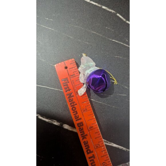 Jingle Buddies Purple Snowman Bell Ornament Festive Holiday Decor 3” Hanging Acc - Picture 6 of 7